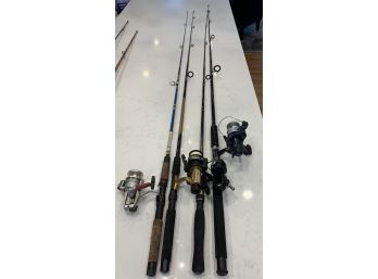 Awesome Lot Of 4 Fishing Rods And Reels