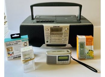 Electronics Lot # 1 - Sony Combo , MP3 Player, Alcohol Tester, Track And Find, Sharper Image Travel Soother