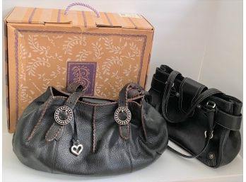 Two BRIGHTON Leather Handbags - Rayann In Original Box And Pebbled Leather No. C982462 Very Clean