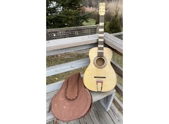 Rare 1940 Era SERENADE Acoustic Guitar With Original Canvas Cover ( See Description)