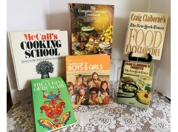 6 Vtg Cookbooks- McCalls Cooking School,  Cuisine Of Hungary, Betty Crocker Boys & Girls, Craig Claiborne MORE