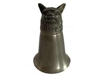 Wolf Head W/Teeth Shot Glass/Jigger - Vintage Vampire Stirrup Cup