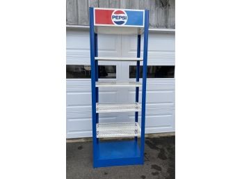 Vintage Metal 5 Shelf Pepsi Cola Display Advertising Store Case-Rack- Shelving