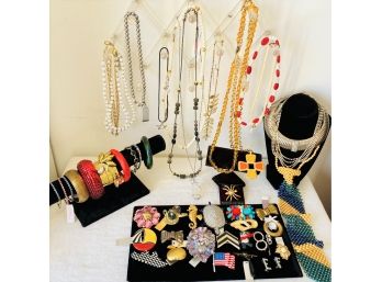 Lot C - New Old Stock Boutique Lot Of Assorted Vintage Costume Jewelry - 47 Piece Lot