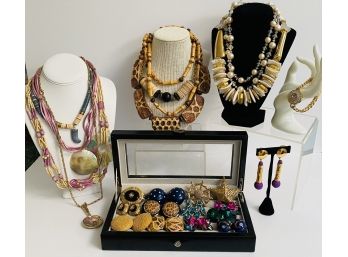 Bold & Large, Chunky 1980-1990 Costume Jewelry Lot Statement Pieces ( See Details In Description)