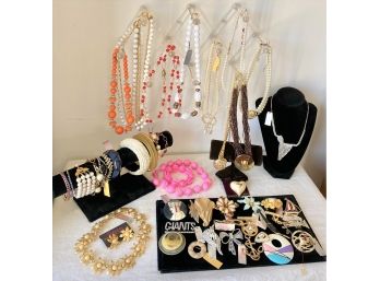 Lot E - New Old Stock Boutique Lot Of Assorted Vintage Costume Jewelry - 48 Piece Lot