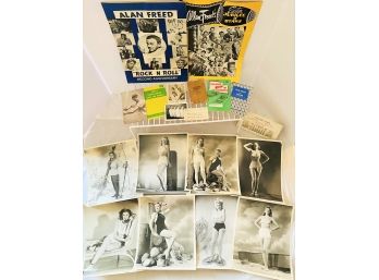 Vintage Ephemera - Booklets, 1958 Advertising Calendar, Pin Up Girls Hollywood Photos, Alan Freed Booklets