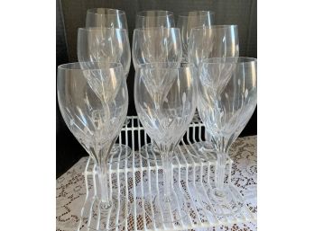 New Set Of 9 GORGEOUS Noritake Crystal Moondust Medium Wine Glasses-high Quality Glass!