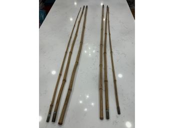 Lot Of 2 Antique True Cane Bamboo Fly Rods Total Approximate Length 142' (11 Feet) SEE DESCRIPTION