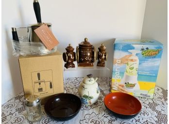 12 Pc Lot- Vtg. Devar Originals Japan, Princess House, Margarita To Go-go, Sonoma Basting Set, Gemco Shaker