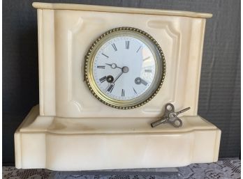 Antique (1885-89) French Mantle Clock With Key And Paperwork (see Description)