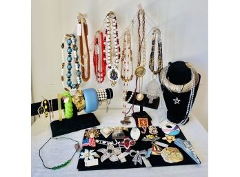 Lot A - New Old Stock Boutique Lot Of Assorted Vintage Costume Jewelry - 50 Piece Lot