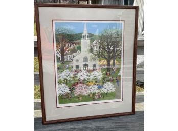 1985 Dolli Tingle Lithograph Numbered And Signed 456 Out Of 999 - 28 In. X 24 In. Framed