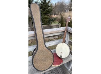 Vintage 1960 Era Open Back KAY 4 String Banjo With Case & Sheet Music Book ( See Description)