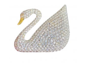 NOS NEW With Tags Swarovski Swan 100th Anniversary Pin Brooch Original Box & Tags Never Removed