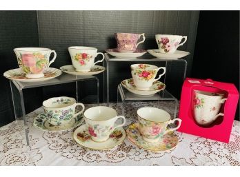 Vintage Teacups & Saucers Lot- 8 Cups And Saucers 1 New Royal Albert Mug