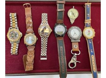 Lot Of Men's Vintage Watches -Cardini, 2 Pusser's,2 Timex, Golf Pro  Untested - Germany Compass