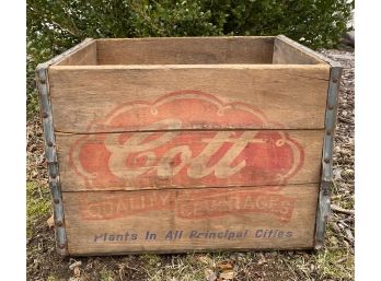 Vintage COTT Soda Wooden And Metal Crate - Container (READ Description)