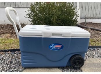 Coleman XTREME 5 Wheeled Cooler, 100 Qt., Blue/White, Polypropylene