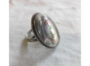 Gutsy Sterling Ring With Abalone Shell