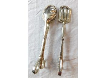 Silver Plated Salad & Meat Grabbers, International Silver Co.