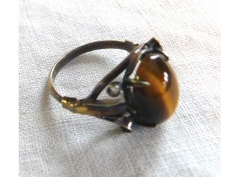 Likeable Sterling Ring With Tiger Eye