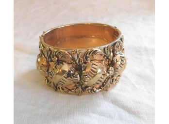 Outstanding Wide Gold Cuff Bracelet Signed WORTHINGTON