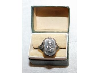Most Unusual Sterling Religious Ring