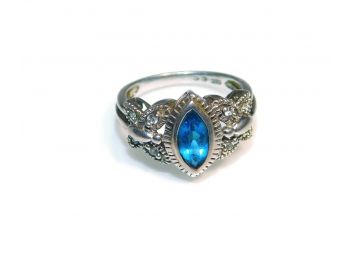 Sterling Silver Blue Turquoise Butterfly Ring