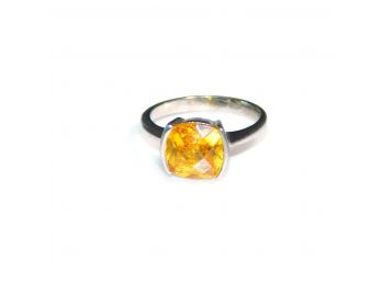 Sterling Silver Yellow Citrine Ring