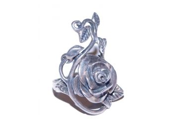 Sterling Silver Rose Floral Knuckle Ring