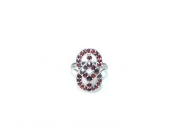 Art Deco Sterling Silver Garnet Ring