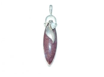 Sterling Silver Moonstone Purplish Stone With Moonstone Pendant