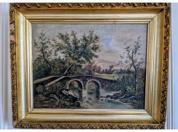 Original Antique Oil Painting Of Nova Scotia Landscape - 'countryside' By Anne Jane Taylor 1898