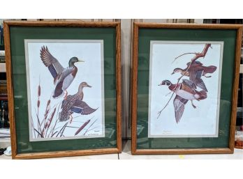 Two Nicely Framed Mallard And Wood Duck Prints By Wm. Zimmerman