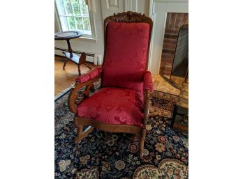 Early American 19th Century Beautifully Carved Rocking Chair