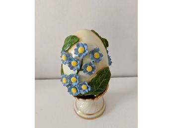 Fritz & Floyd Iridescent Porcelain Egg With Stand