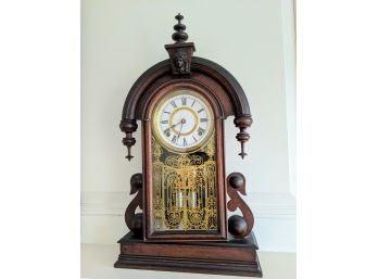 Magnificent Mahogany Steeple Clock (Circa 1840) In Working Condition Still Chimes On Time!