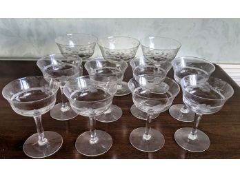 11 Crystal Champagne Glasses