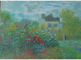 Claude Monet Lithograph, Artist Garden In Argenteuil