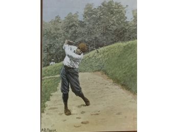 A.B. Frost Lithograph, Titled Bunkered