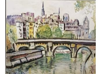 George Leslie Hunter Lithograph, Le Point Neuf, Paris