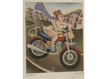 Yuval Mahler Lithograph, If Grandma Had Wheels