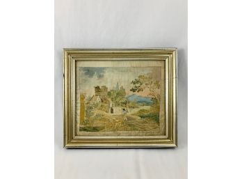 Antique Pastoral Needlepoint - Signed J. Morgenthal, Dated 1808