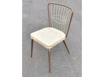 Mid Century Metal And Vinyl Side Chair