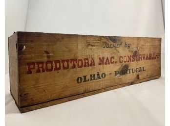 Vintage Wooden Portuguese Sardines Box