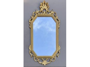 Mid Century Gold Colored Syroco Wall Mirror