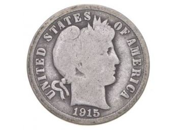 1915  Barber Liberty 90 Silver Dime