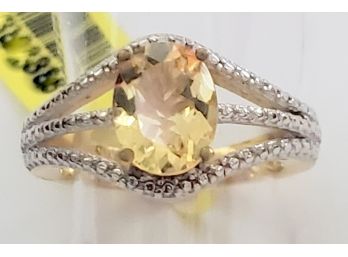 Stunning Natural Citrine Oval Cut Ring Size 5