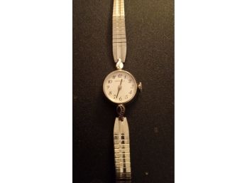 Vintage Ladies Silver Tone Caravelle Watch By Bulova